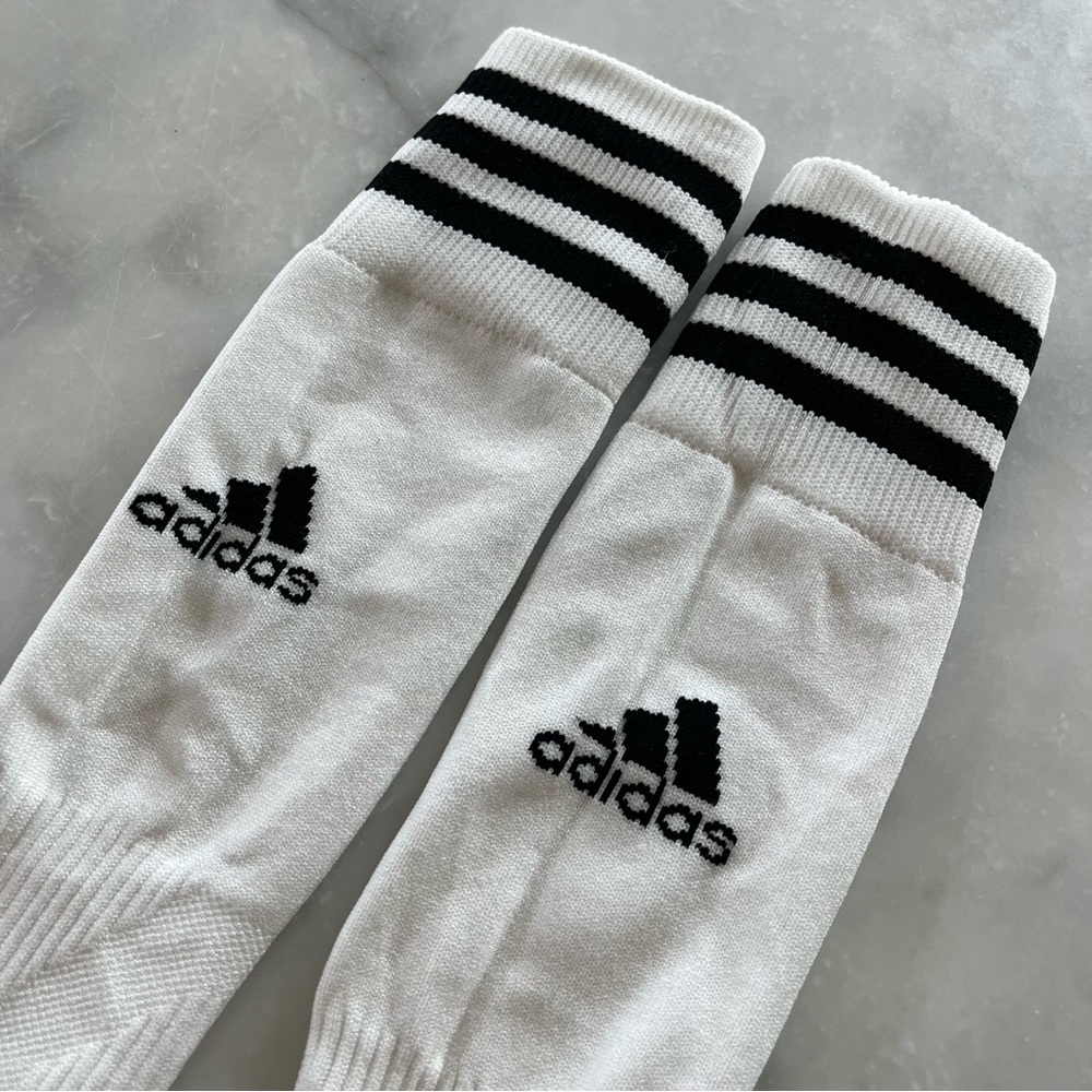 Adidas soccer socks. White/blacks Unisex. Small. Shoe size 3 - Picture 8 of 8